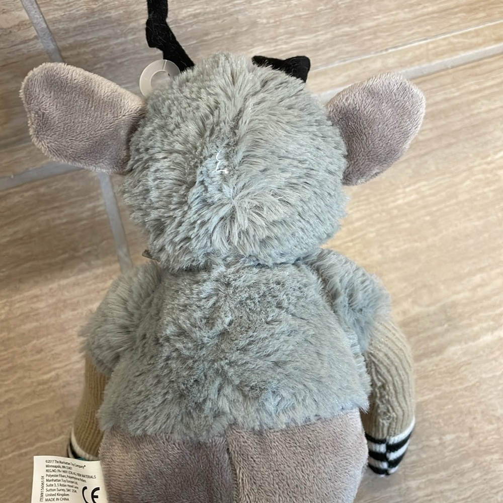 THE MANHATTAN TOY COMPANY NWT Gray and Tan Plush Toy Reindeer - Picture 11 of 12